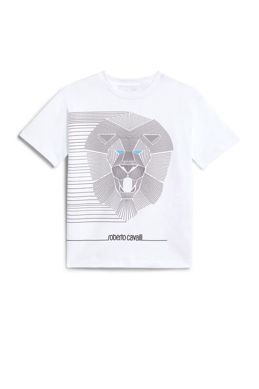 JU Rotes T-Shirt mit Löwen-Print JU Rotes T-Shirt mit Löwen-Print WHITE/BLACK IJT65C-JV025