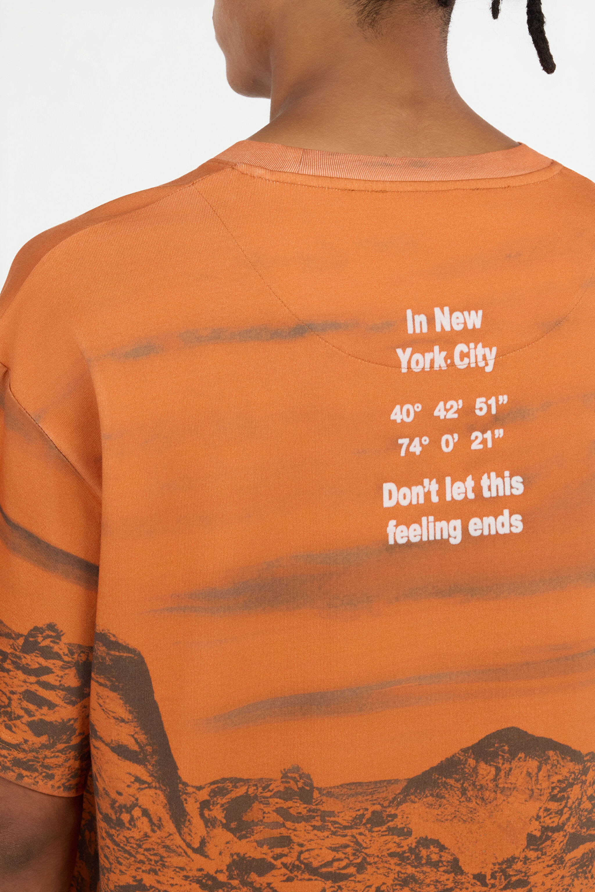 JC T-Shirt mit Long Way-Aufdruck APRICOT ORANGE VFT049-VF093