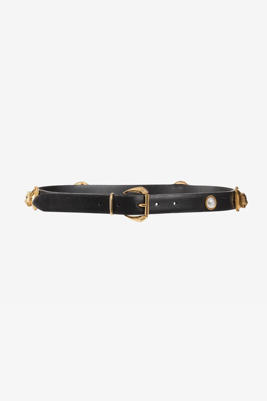 RC Panther Head Leather Belt Black QKC002-PZ132