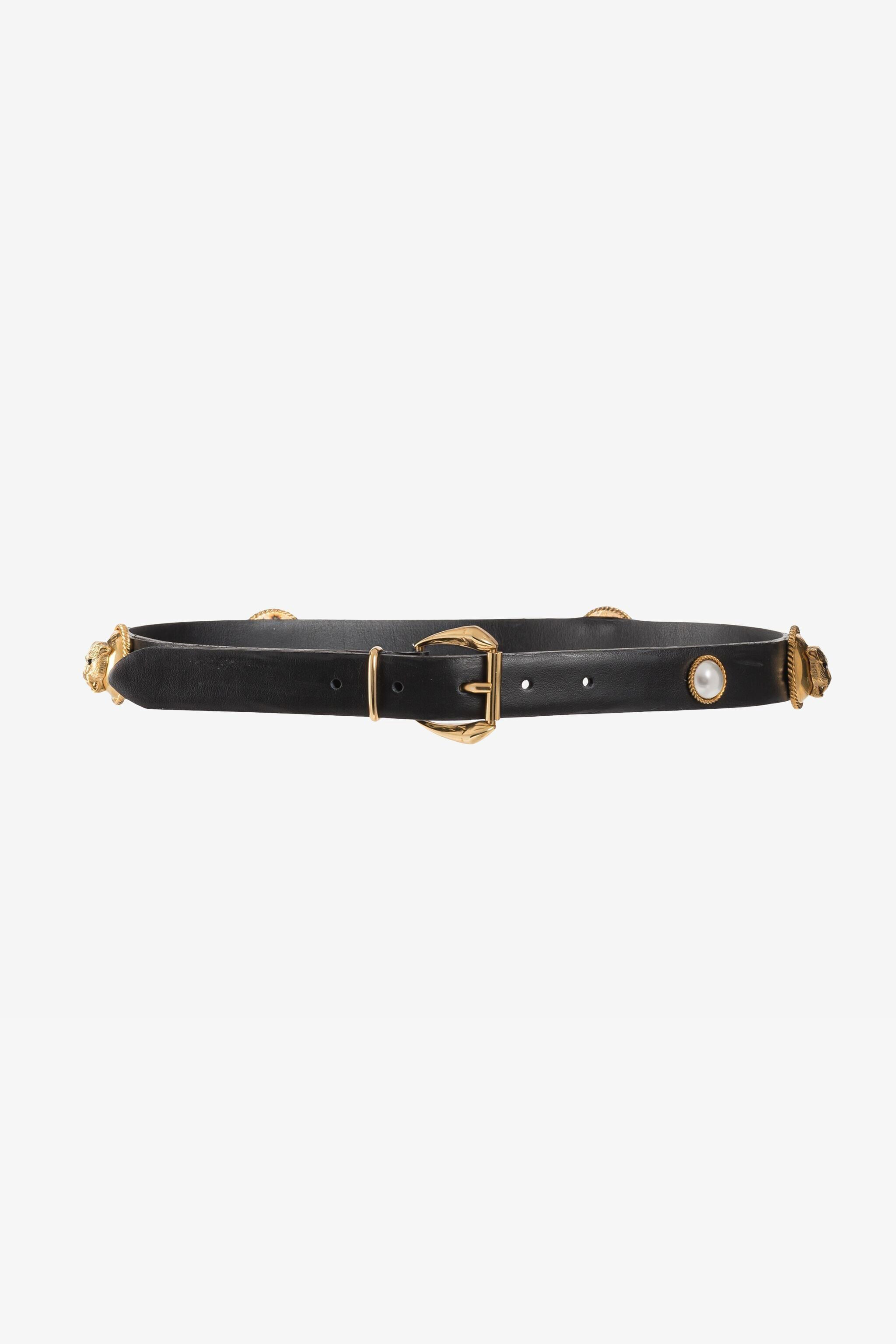 RC Panther Head Leather Belt Black QKC002-PZ132