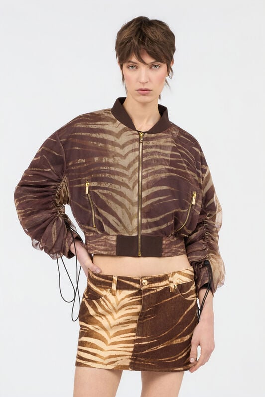 JC Natural Barb Print Jacket 751 BEIGE + 709 MARR WFT349-WF747