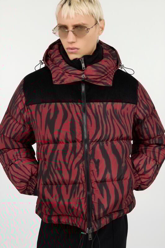 RC Zebra Print Down Jacket RED/BLACK ROT80G-OQS30