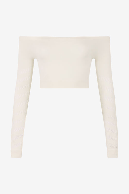 RC Crop Top Spalle Scoperte Avorio UKT631-MA001