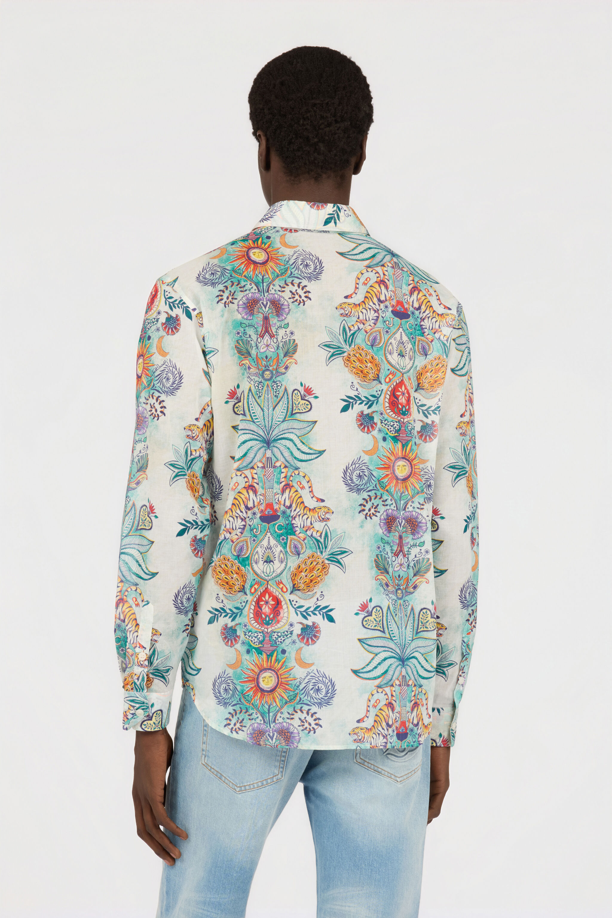 JC Camicia Con Stampa Tropical Garden TURCHESE CHIRO WFM016-WF164