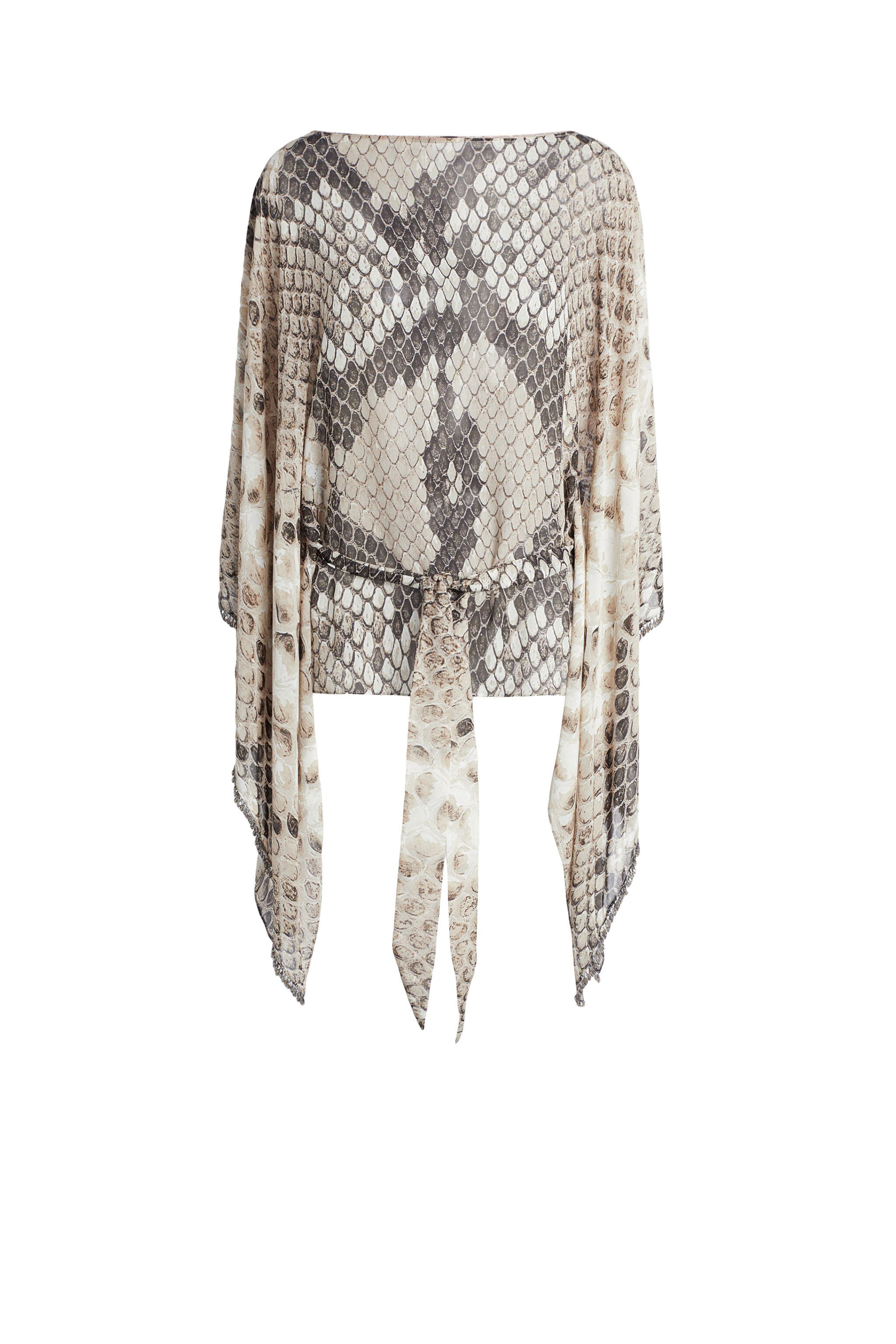 RC Macro Python Print Silk Kaftan TAUPE IQR726-GFP64