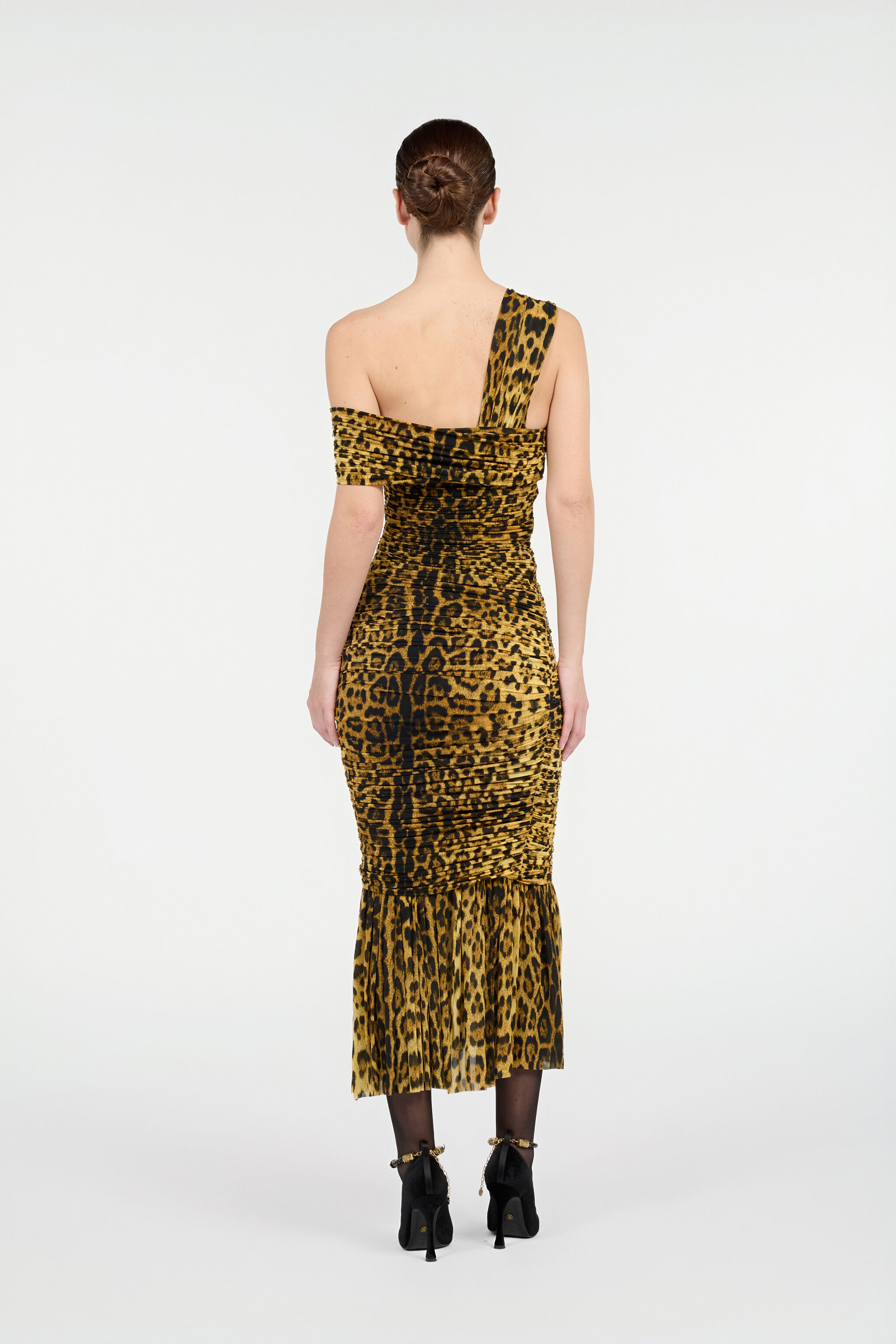 RC Midi Dress with Jaguar Skin Print Brown VWT123-NCQ71