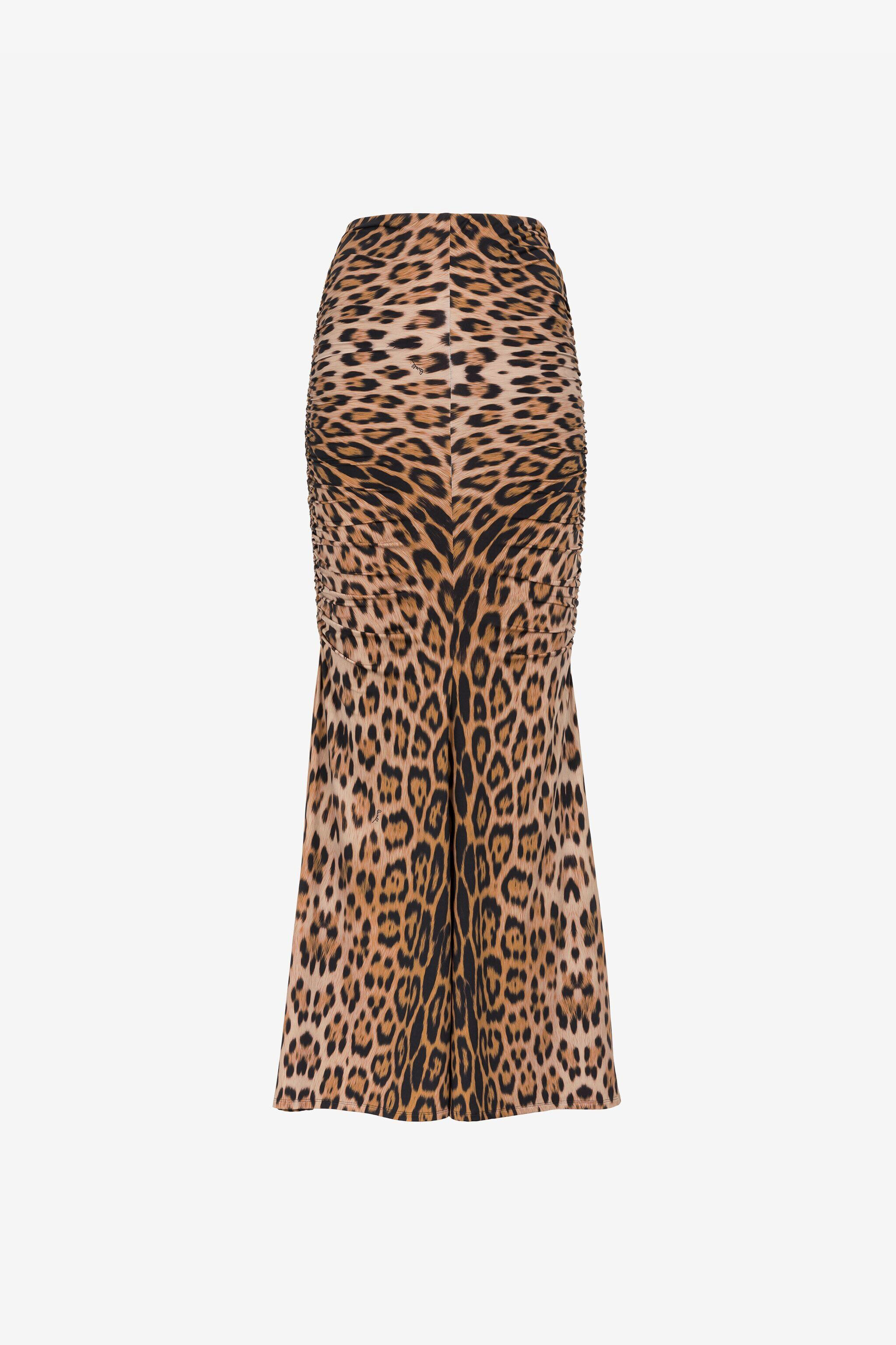RC Leopard-print maxi skirt Marrón claro QKT308-LNF53