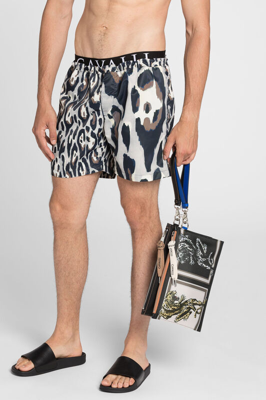 RC Abstract-print swim shorts Gray QRH00L-5RF54