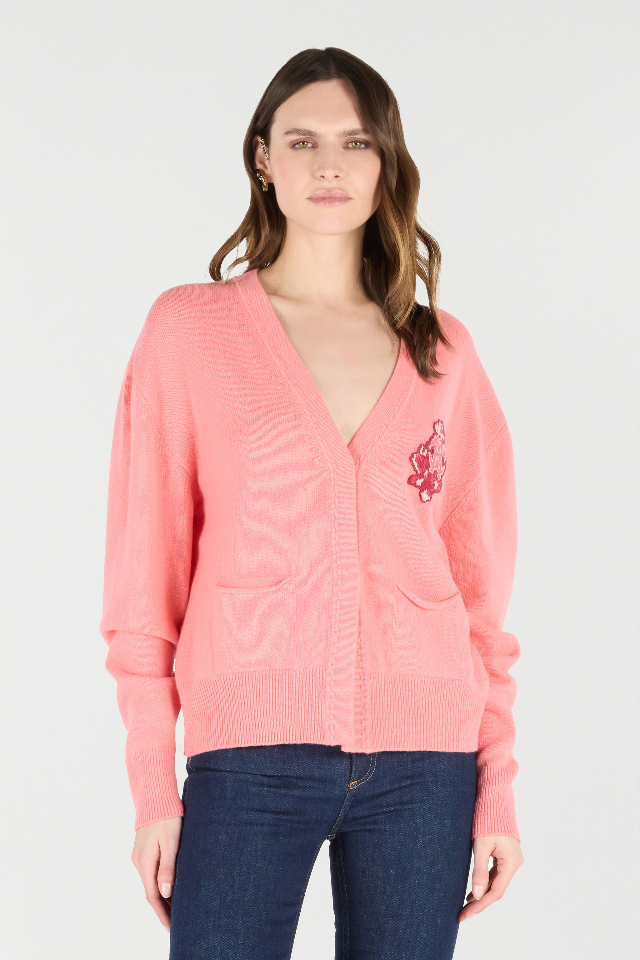 RC Cardigan with Mirror Snake Monogram Rosa VKM908-MQ013