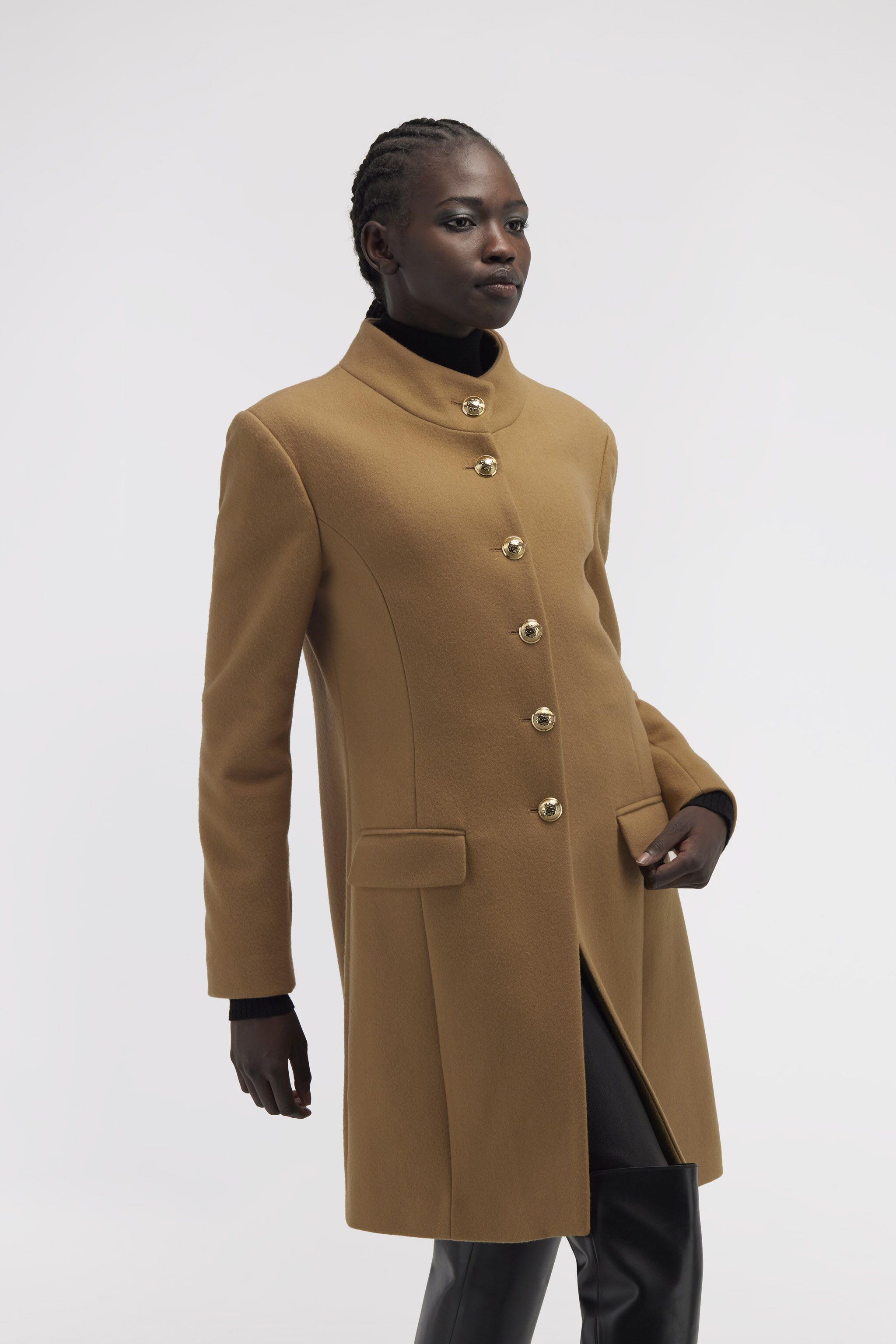RC Single-Breasted Coat Light Brown JST40N-MQO38