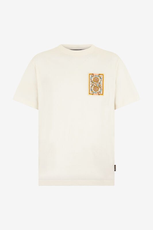 JC Ivory T-Shirt With Embroidered Persian Tarot Detail OFF WHITE WFT092-WF122
