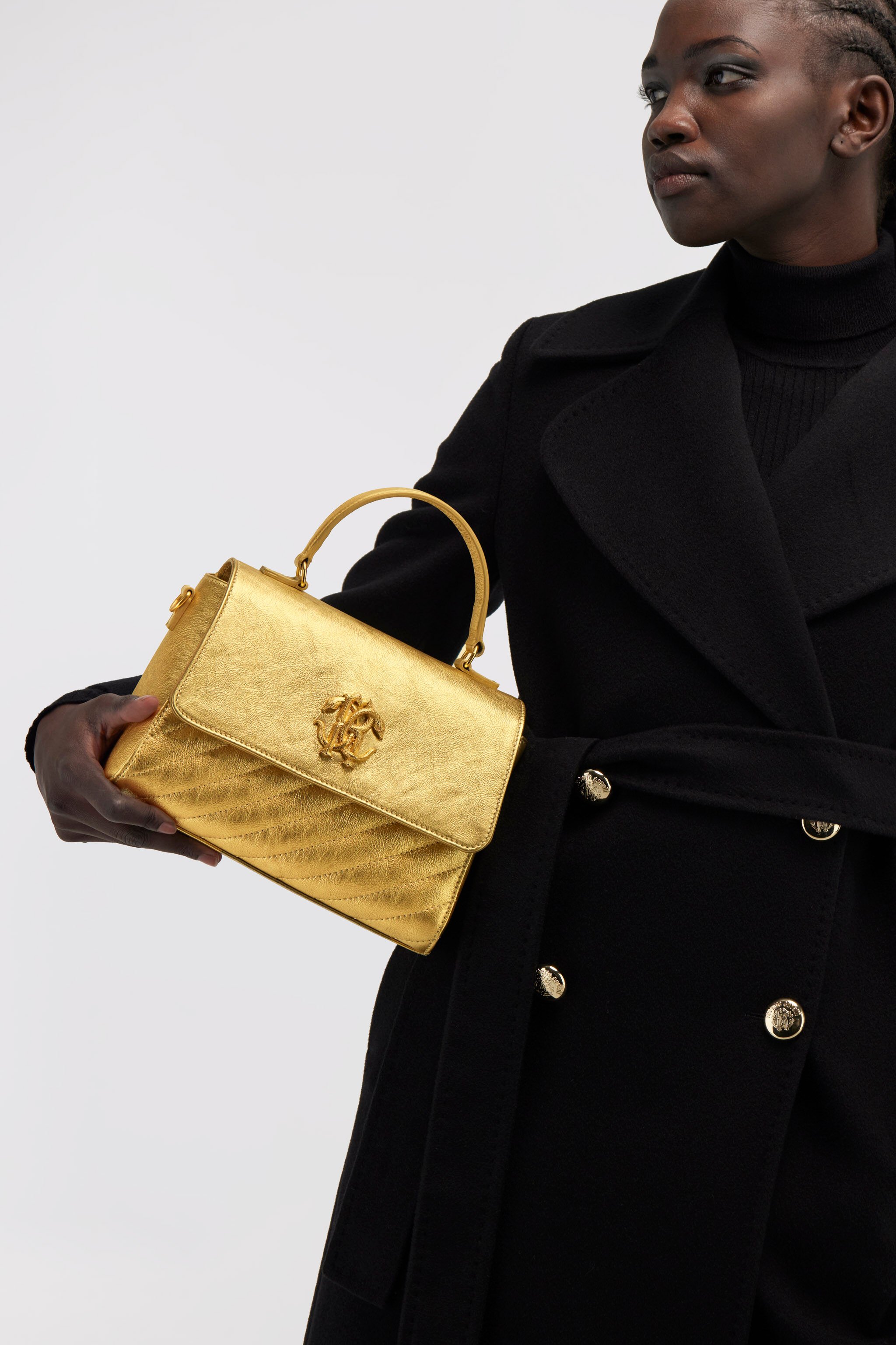 RC Mirror Snake Shoulder Bag Gold NOB00A-PZ297