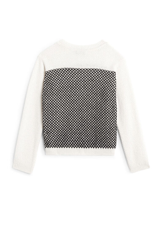 JU Argyle-Pullover mit Zebra-Strick JU Argyle-Pullover mit Zebra-Strick MILKY WHITE/BLACK JJM552-WH003