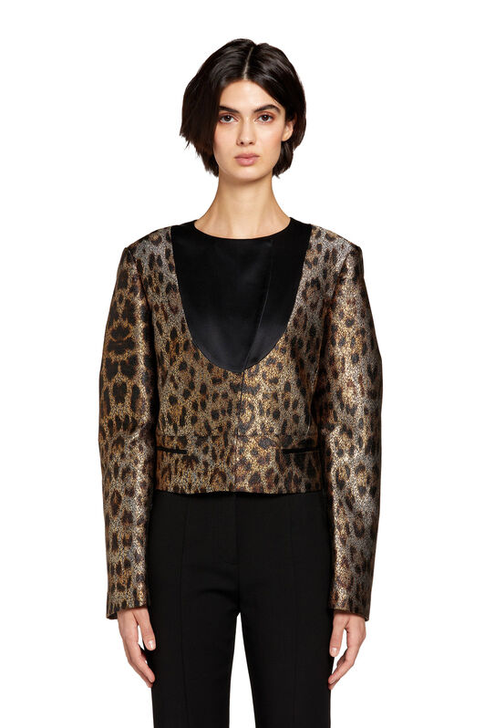 RC Heritage Jaguar-Jacquard Cropped Jacket Marrone chiaro JQT404-5PS06