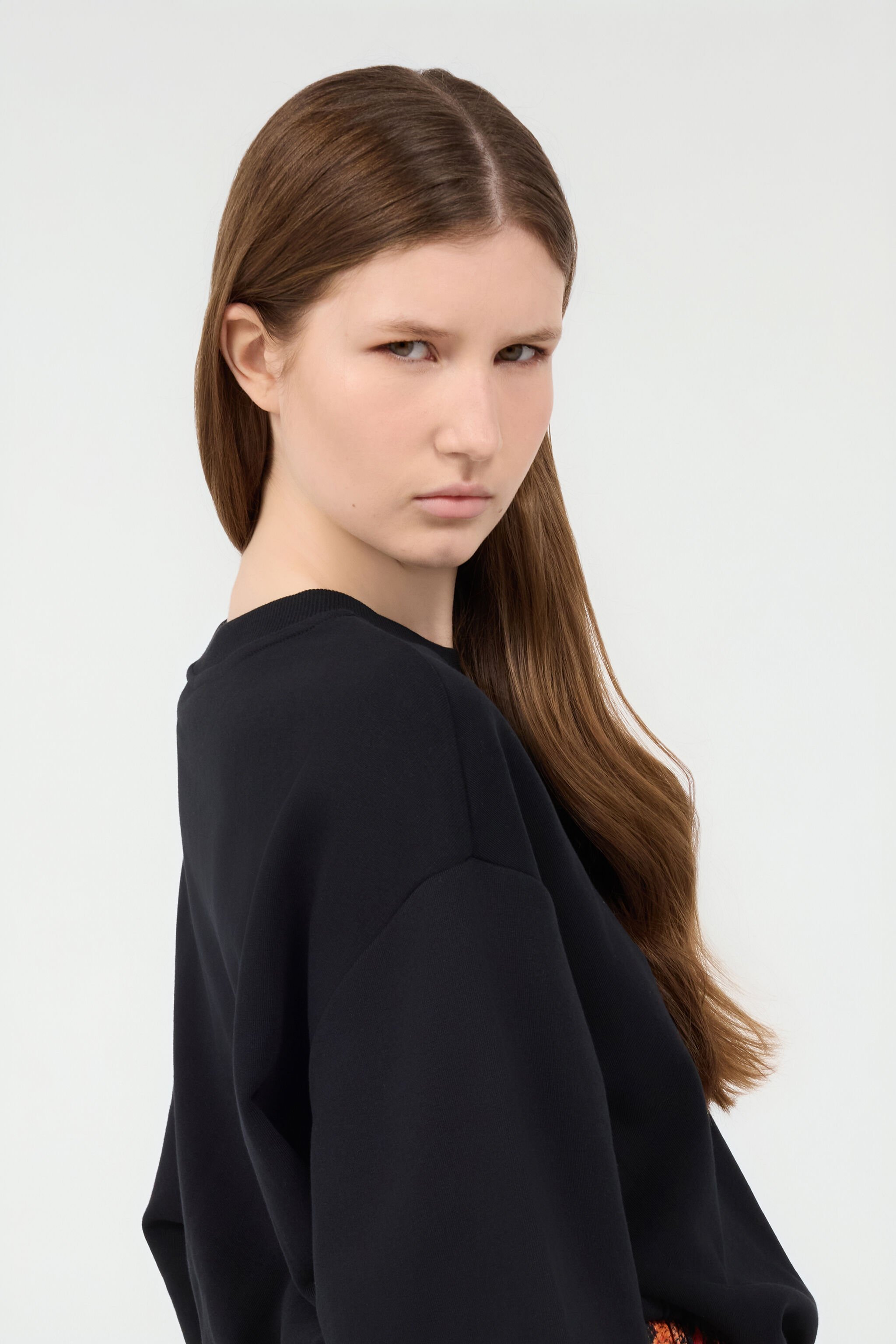 JC Cotton Sweatshirt With Python Band 899 BLACK + 576 EMBE UFS004-UF195