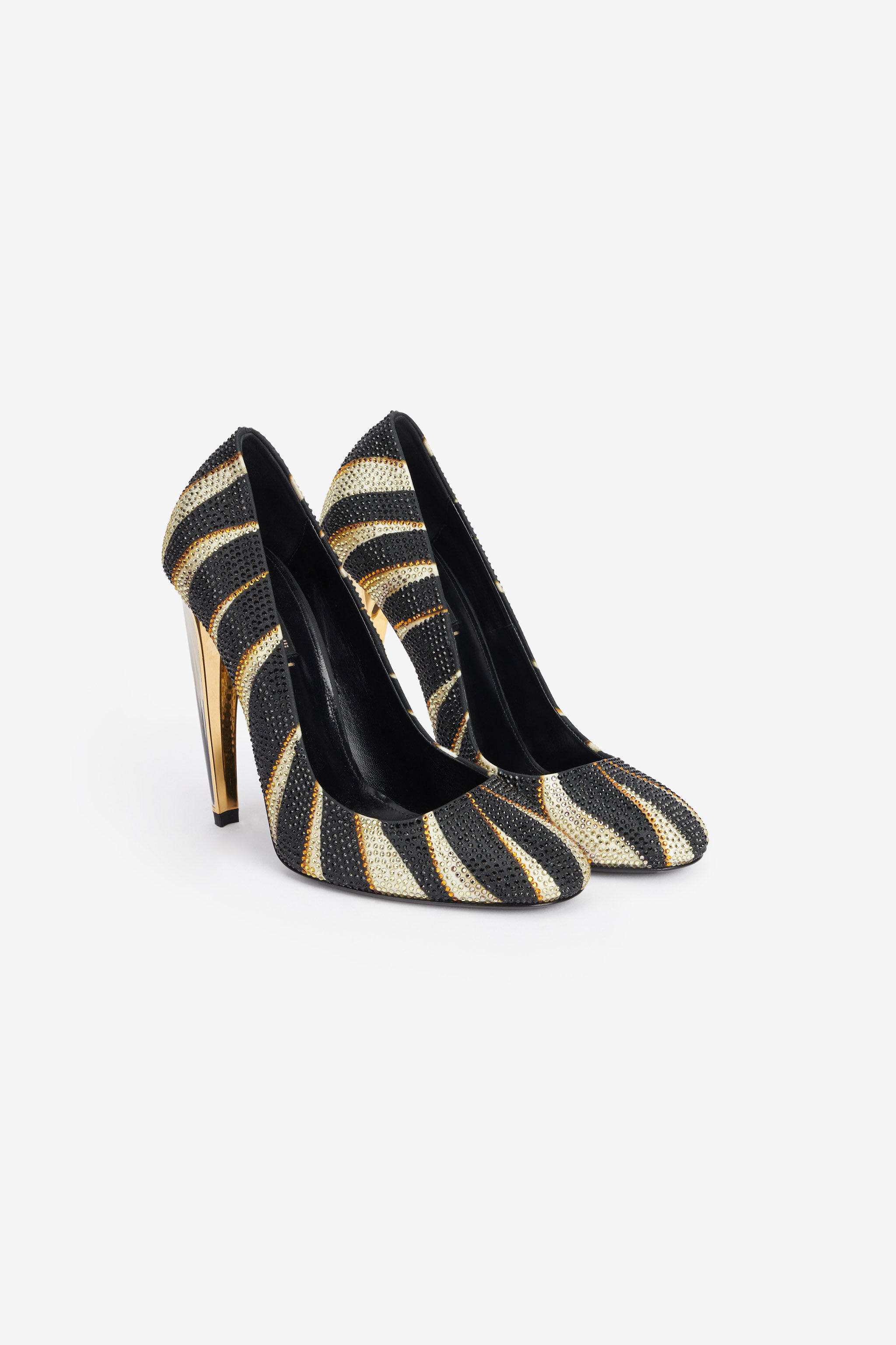 RC Print Satin Pumps with Rhinestones Oro TKS001-SE390