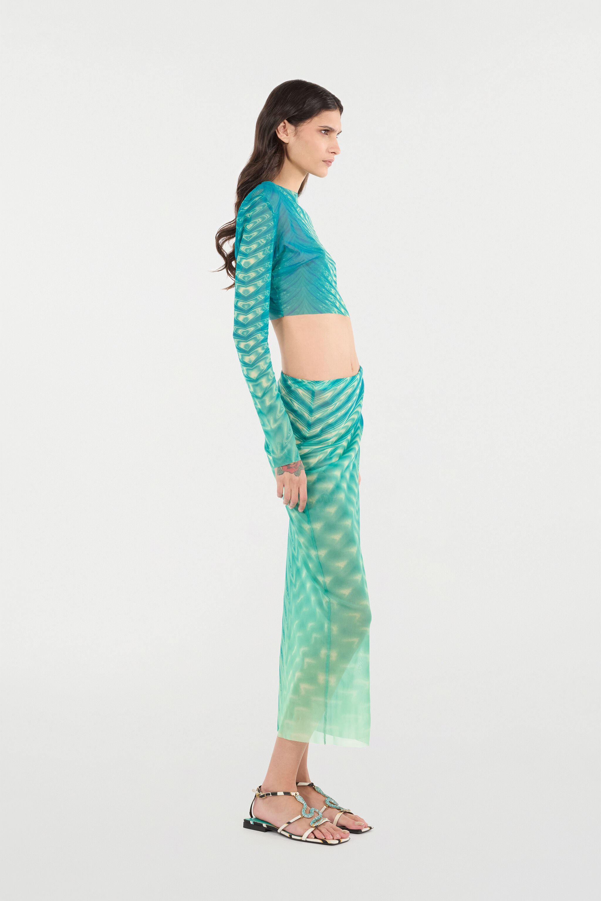 RC Set Aus Top Und Rock Mit Psychedelischem Print Hellgrün UKT13A-6HN47