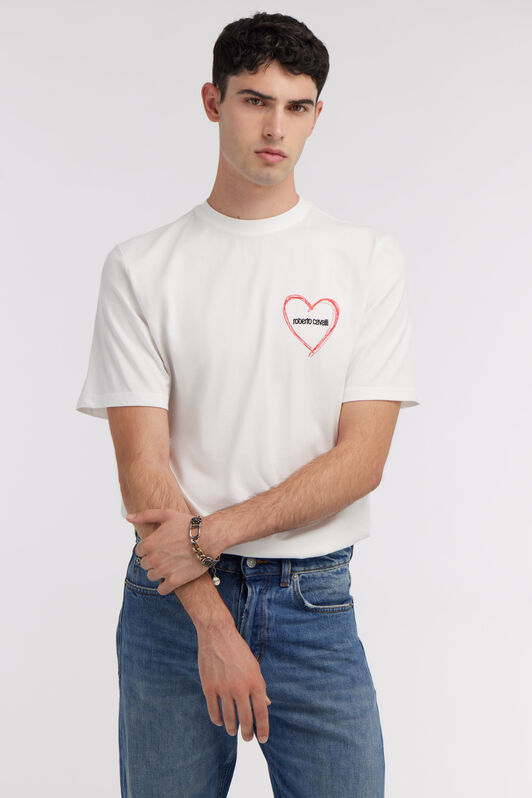 RC White T-Shirt With Heart Logo Embroidery White SRT61L-JD060