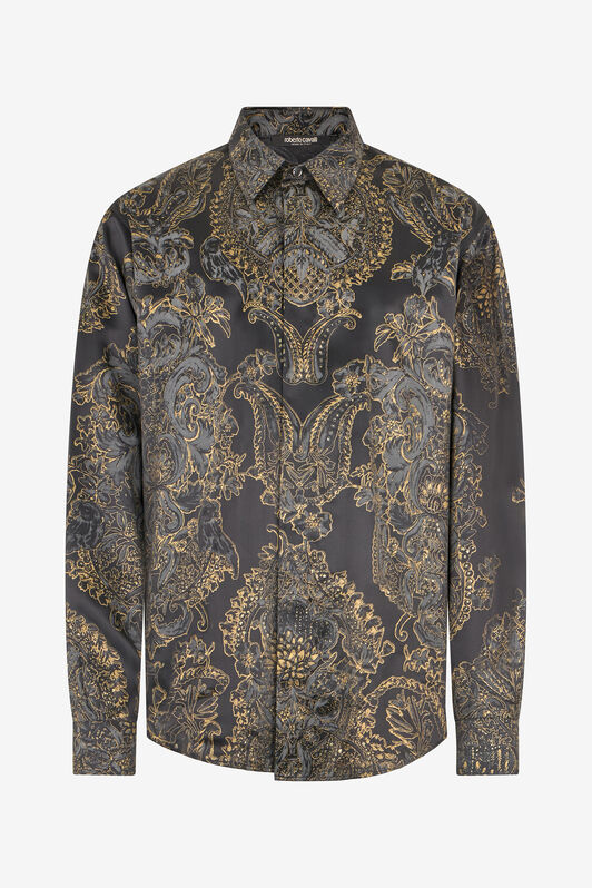 RC Ornamental Black Print Shirt BLACK WRT712-SZR36