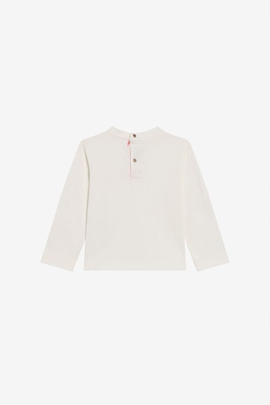 JU Weißes Baumwoll-T-Shirt mit Blumigem Monogram RC MILKY WHITE TJT601-JD001