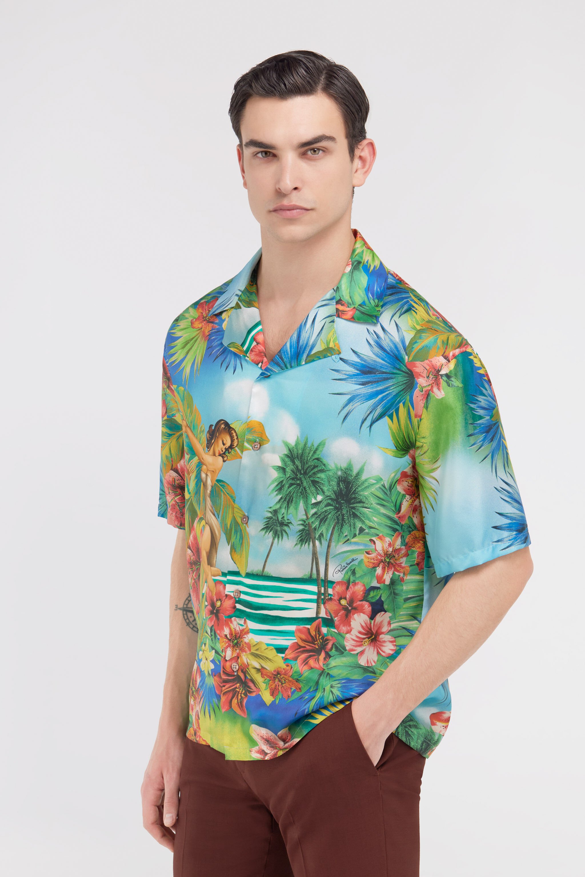 RC Hawaii printed shirt Light blue SRT760-4QL40
