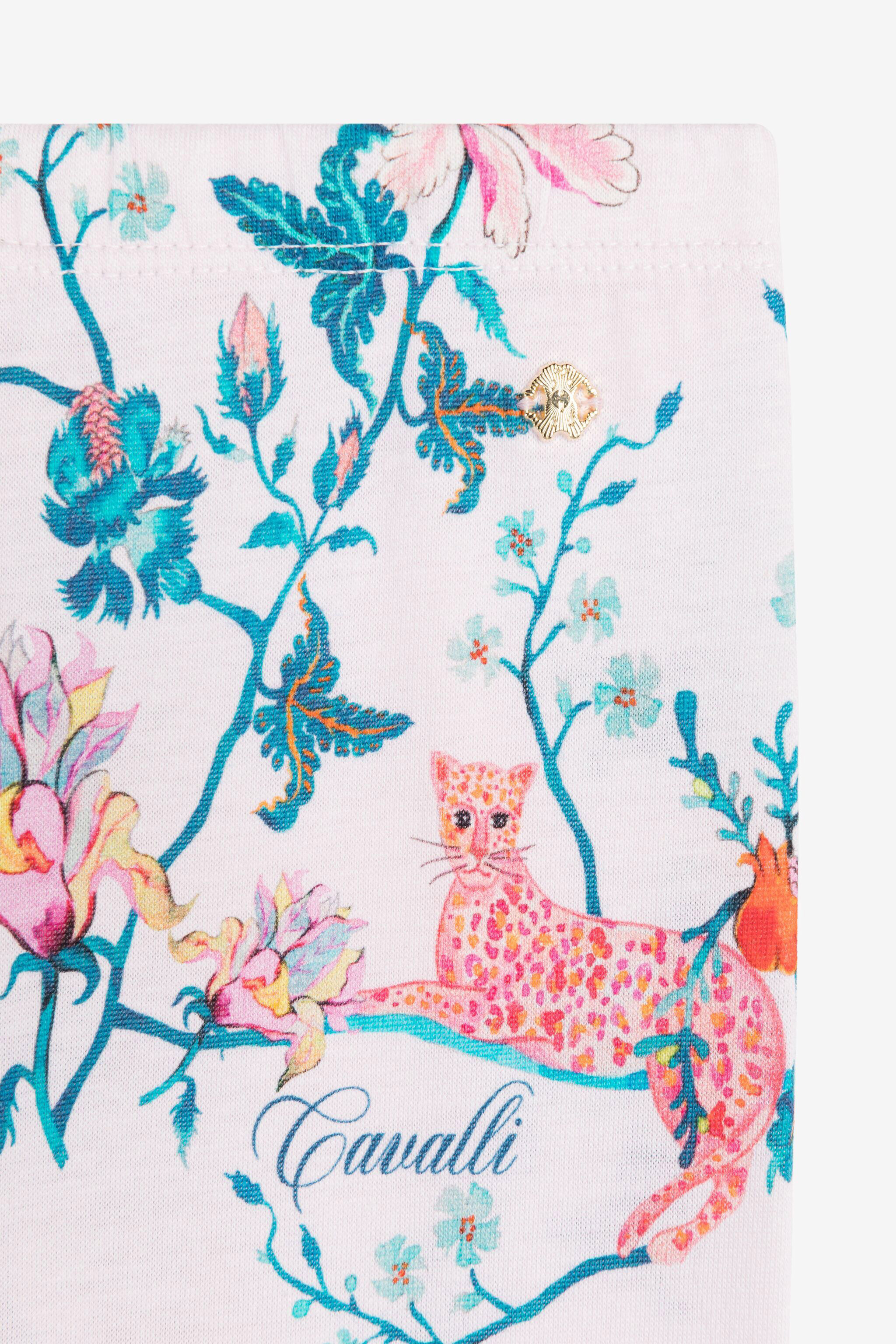 JU Leopard And Flower-Print Cotton Leggings Rosa RJT201-JFG81