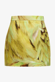${brand} Plumage Print Mini Skirt ${colorDescription} ${masterID}
