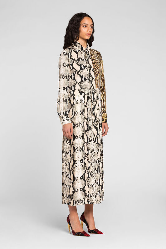RC Python And Ocelot-Print Shirt Dress Light brown PKT124-5LE38