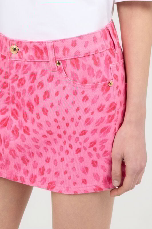 JC The Jaguar Kiss Print Mini Skirt CARNATION WFT186-WF563