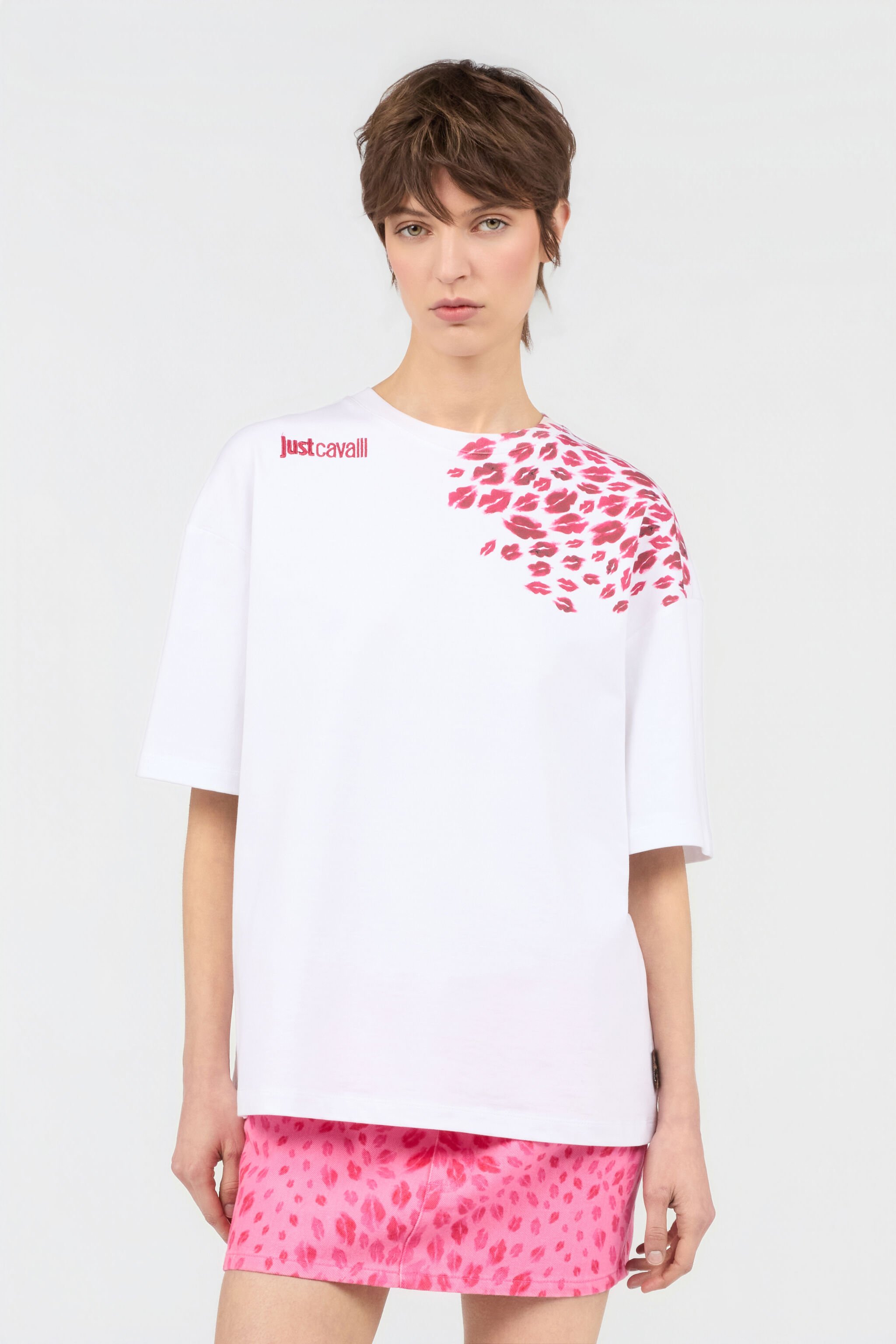 JC The Jaguar Kiss Print T-Shirt WHITE WFT199-WF581