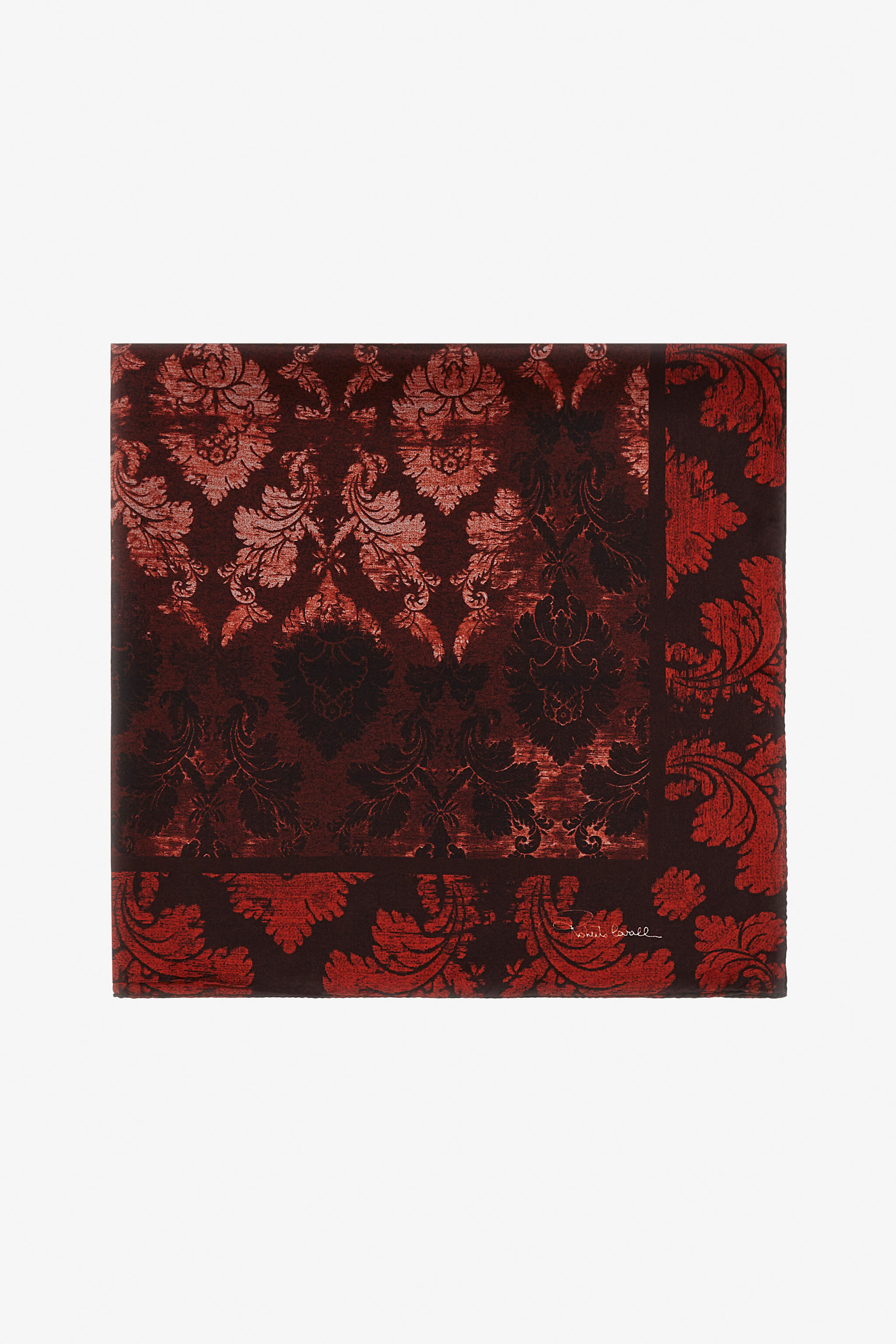 RC Silk Scarf with Brocade Print Red TALR58-IR075