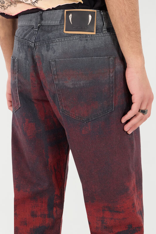 RC Jeans Con Stampa Effetto Maltinto RC Jeans Con Stampa Effetto Maltinto Nero/Rosso VNJ206-4NP69