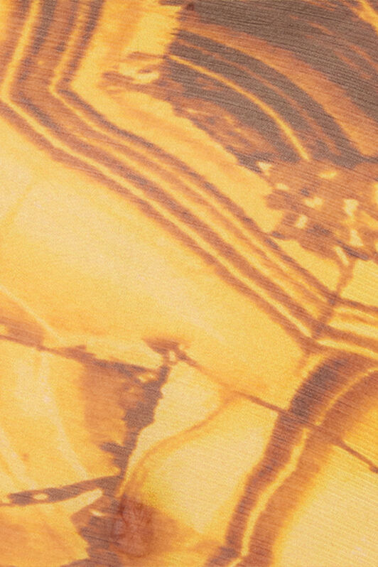 RC Asymmetric Silk Dress with Amber Print Yellow VKT139-CKP74