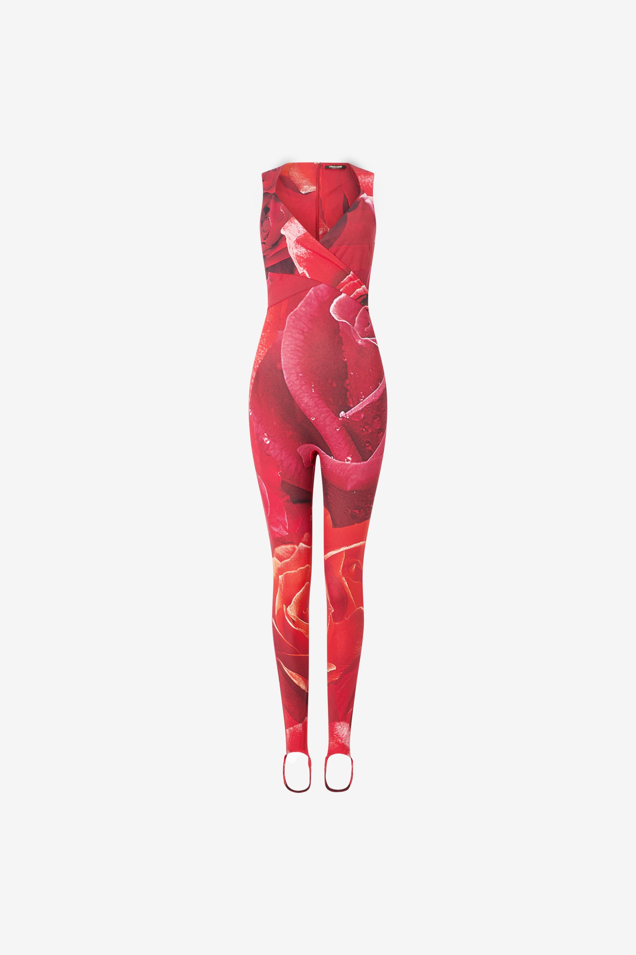 RC Rose-Print Sleeveless Jumpsuit Red UKT145-LNN48