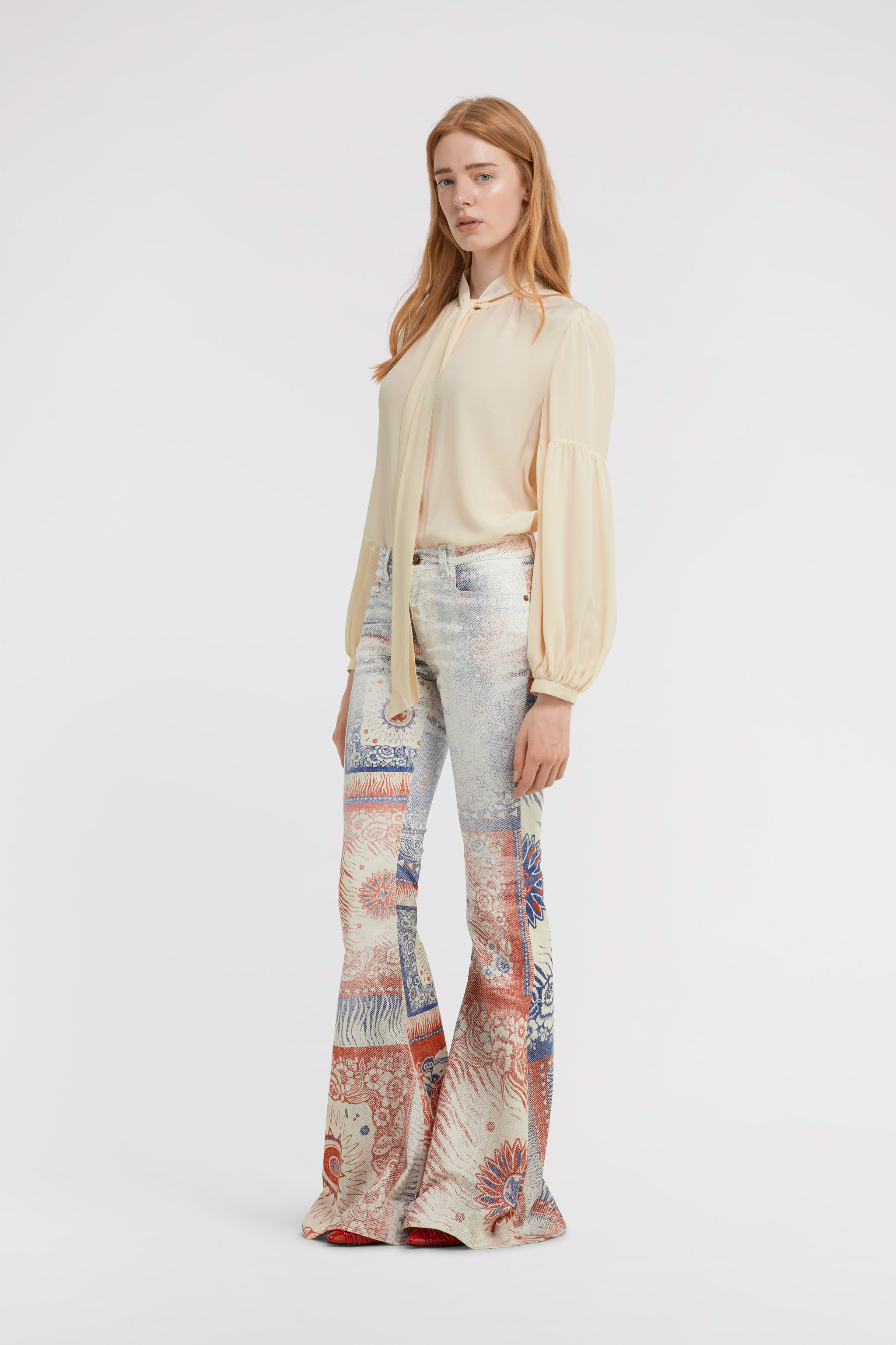 RC Blusa con fiocco al collo Avorio TKT707-SY001