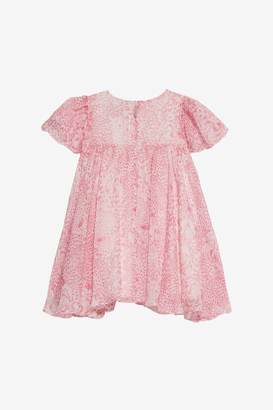 JU Robe En Soie À Imprimé Guépards Rose UJT102-2NO37