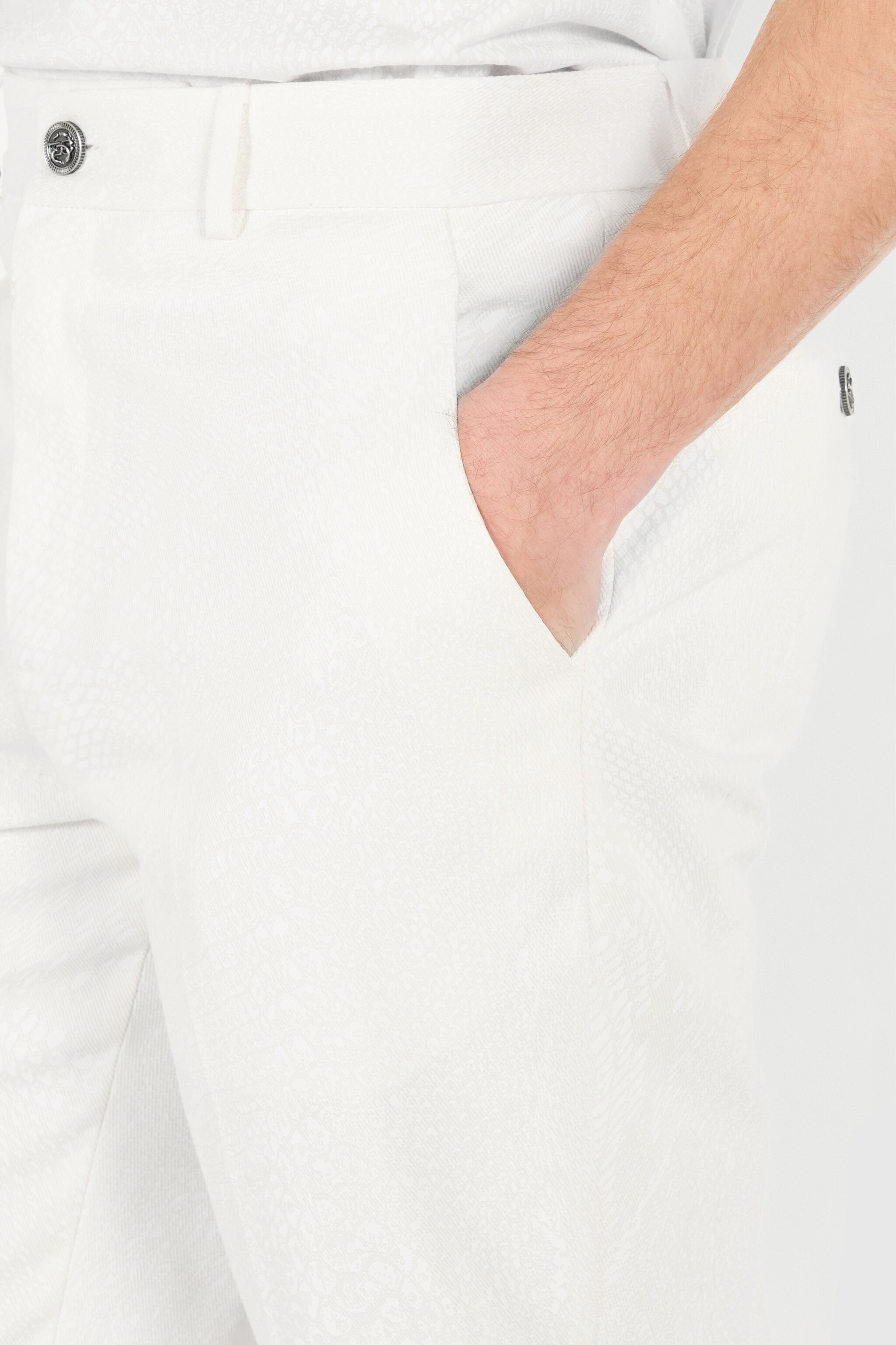 RC Pantalon Jambe Droite Blanc URT247-4NN53