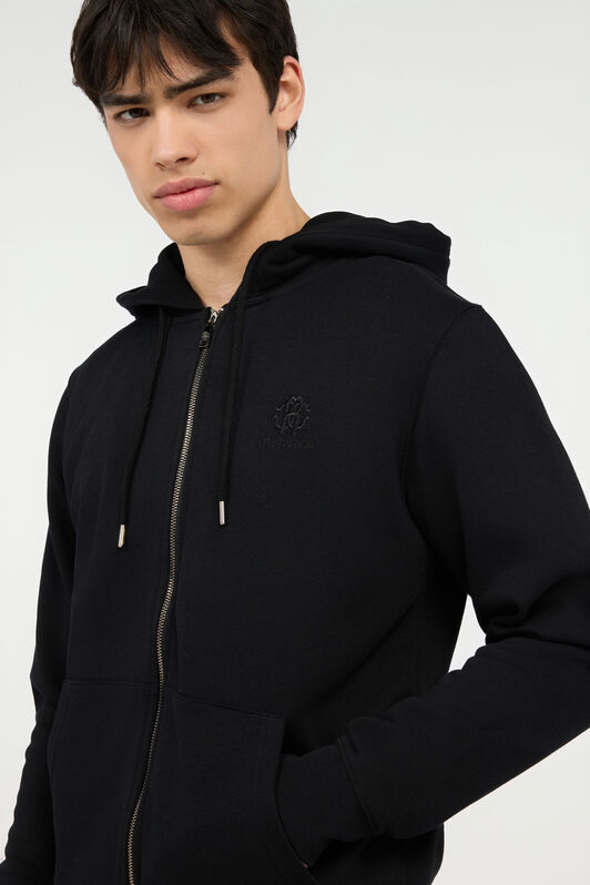 RC Felpa Nera Con Cappuccio E Zip BLACK POT69A-CF052