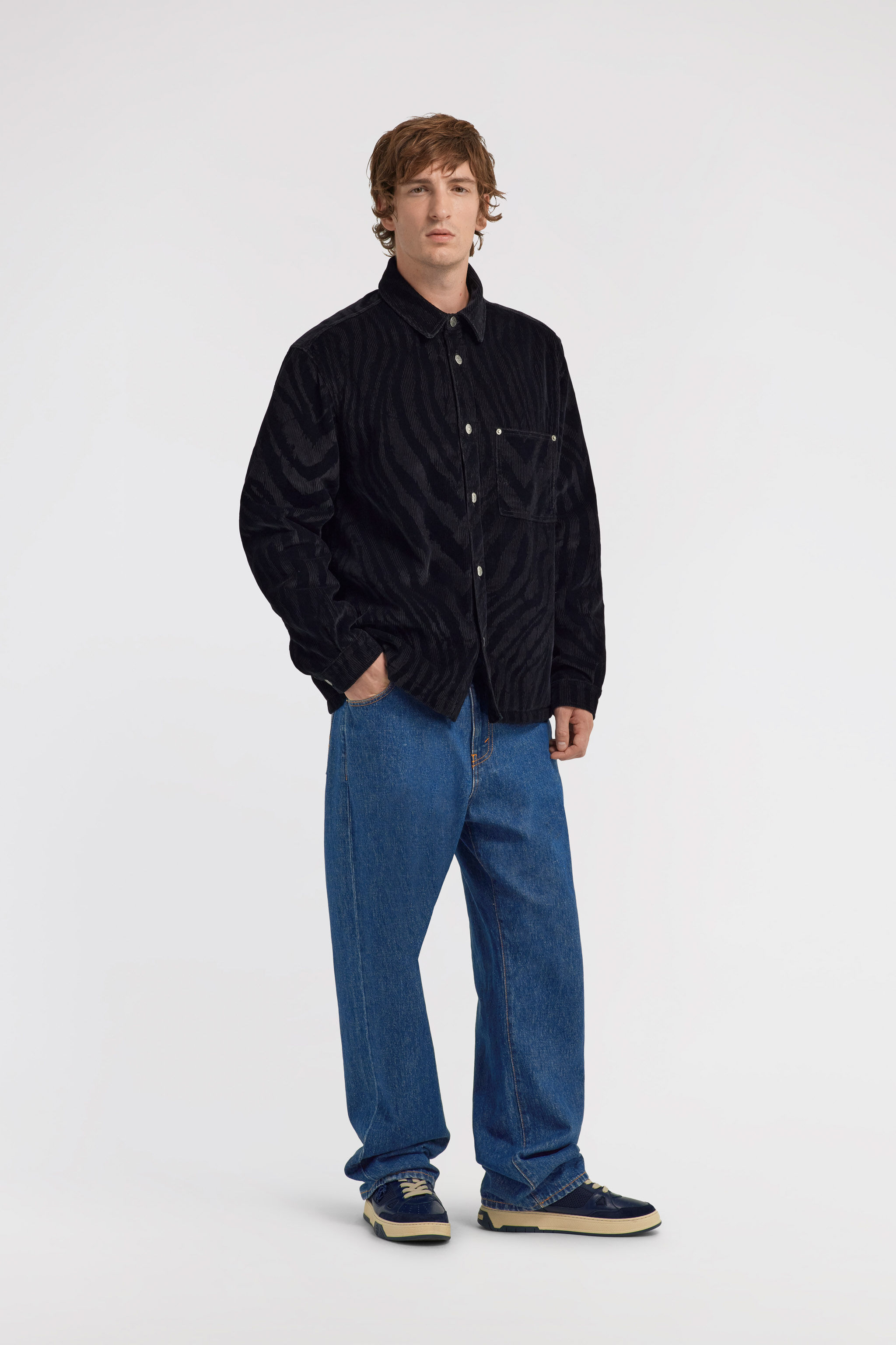 RC Zebra print Shirt Schwarz TRT776-VKB79
