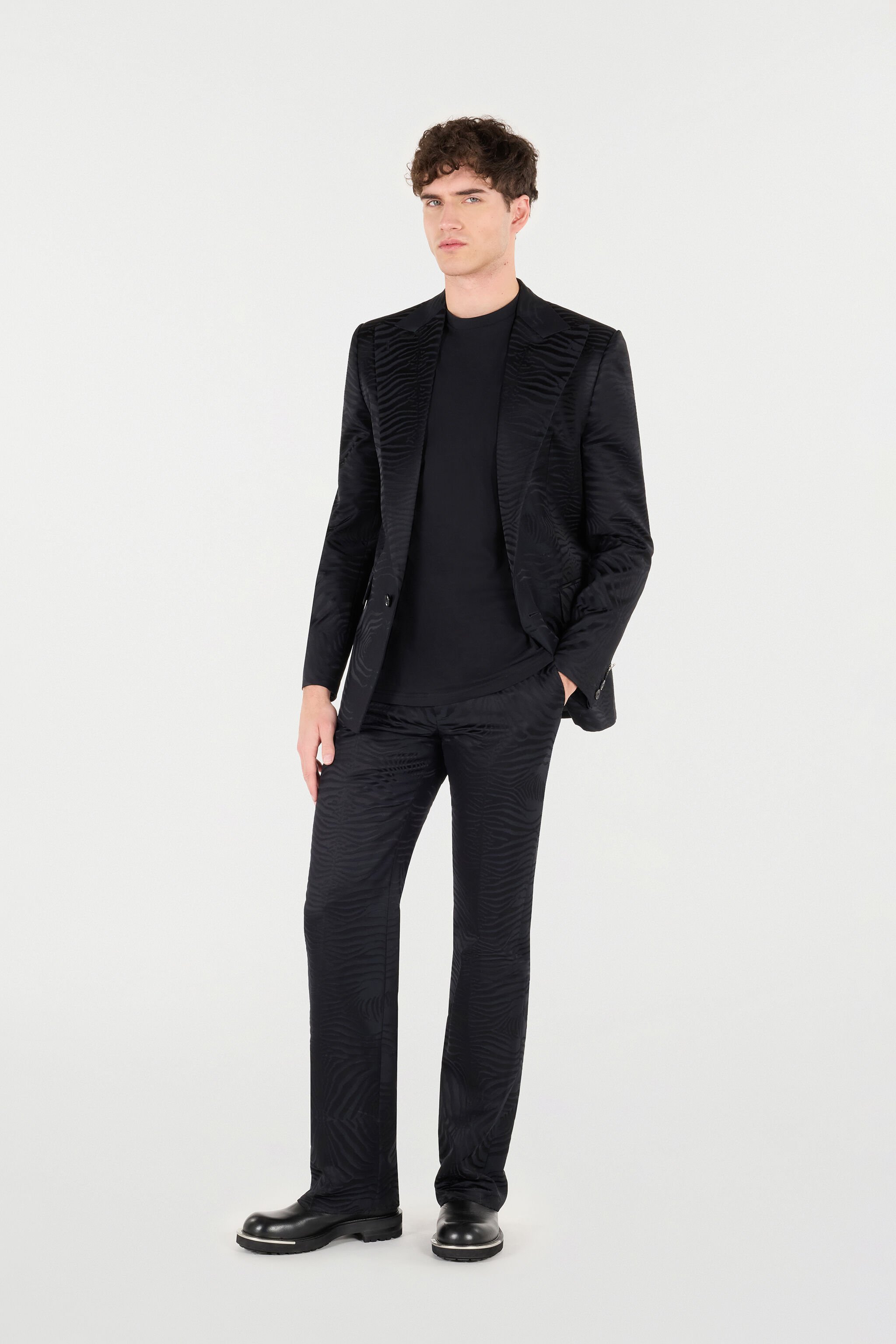 RC Blazer With Solid-Color Tiger Skin Design Black URT410-TJ033