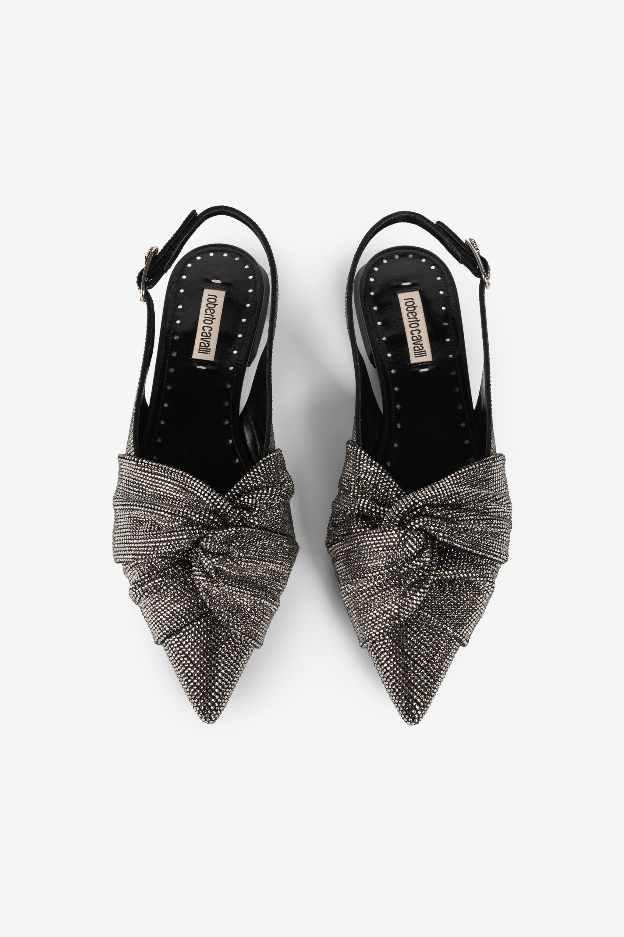 RC Le Pettegole Crystal-Embellished Slingback Pumps Silver QWS010-PCS01