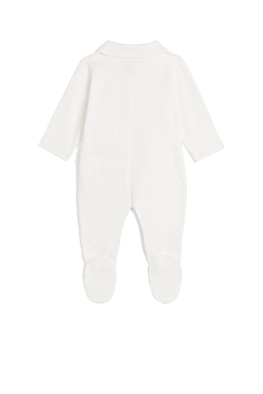 JU RC Monogram-Print Babygrow JU RC Monogram-Print Babygrow MILKY WHITE/BABY BLU MJT80E-JV025