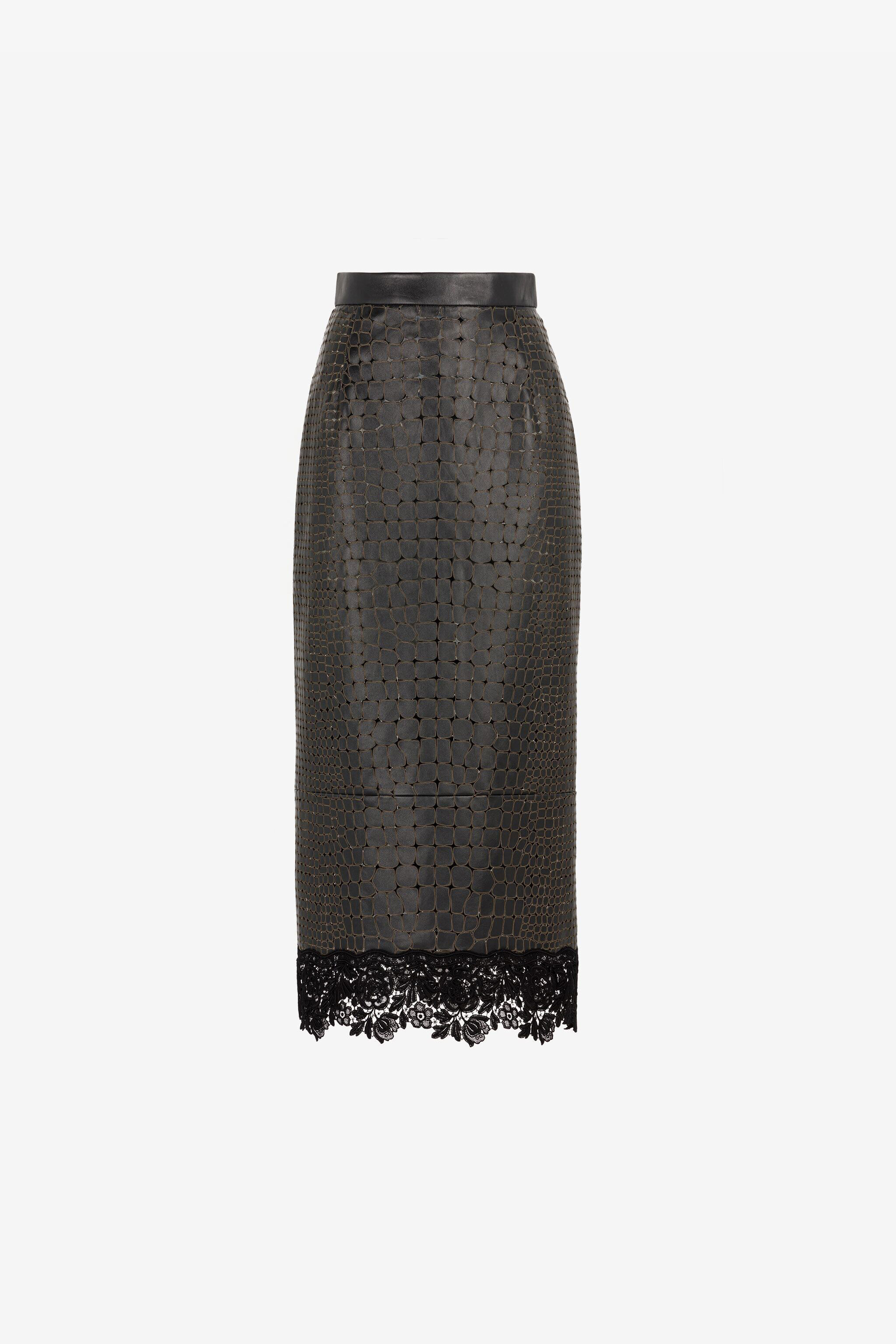 Jupe en cuir dentelle top