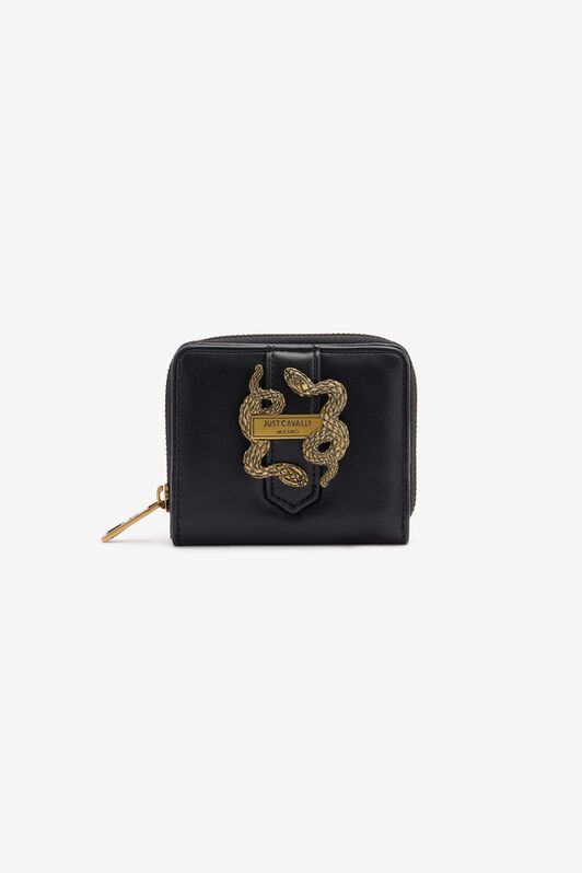 JC Wallet With Snakes And Logo JC Wallet With Snakes And Logo Black TFP038-TF497