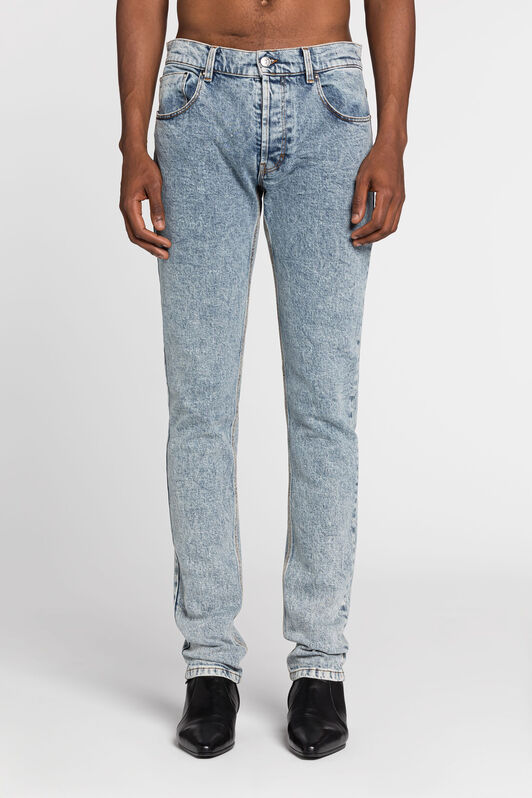 RC Mirror Snake-Embroidered Slim-Fit Jeans Light blue RRJ251-DS001