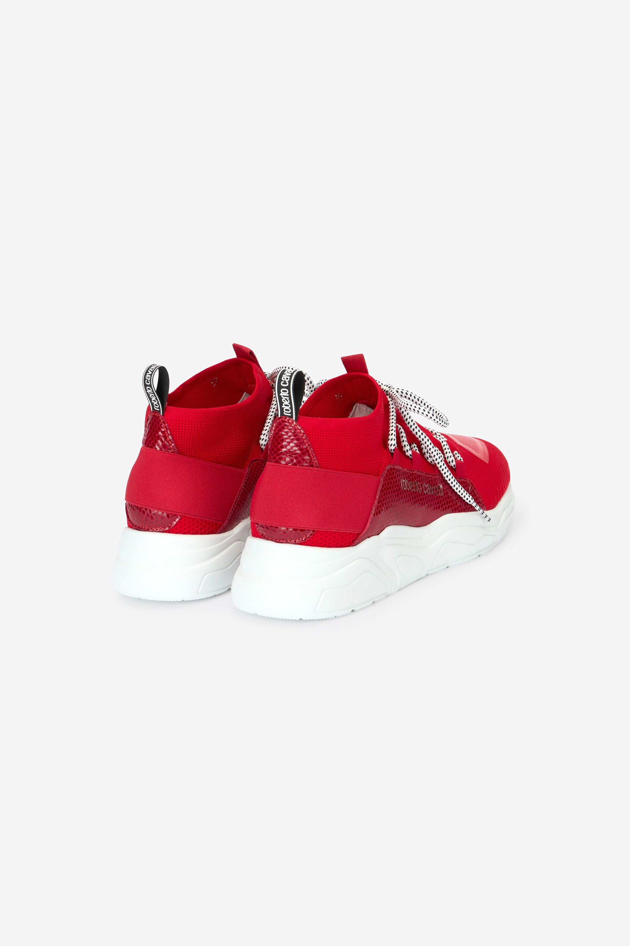 RC Sneakers with snake-effect inserts Red POS01B-PZO06