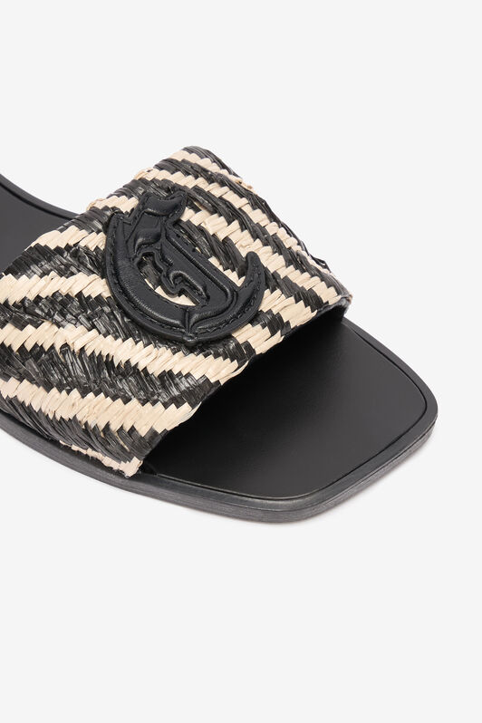 JC Slipper Mit Riemen In Zweifarbiger Flechtoptik Hellbraun UFS069-UF391