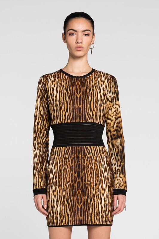 RC Ocelot-Print Mini Dress RC Ocelot-Print Mini Dress Light brown PKM106-MSE37