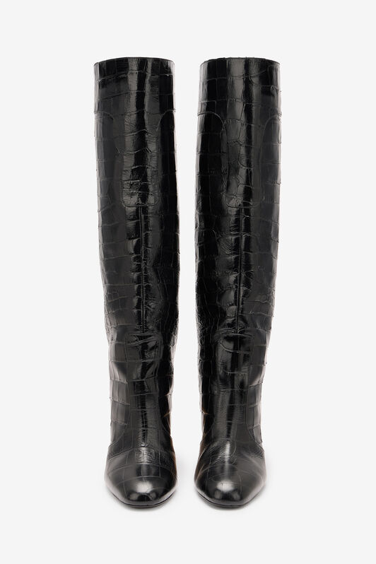 RC Embossed Crocodile Boots Negro VKS013-PZ579