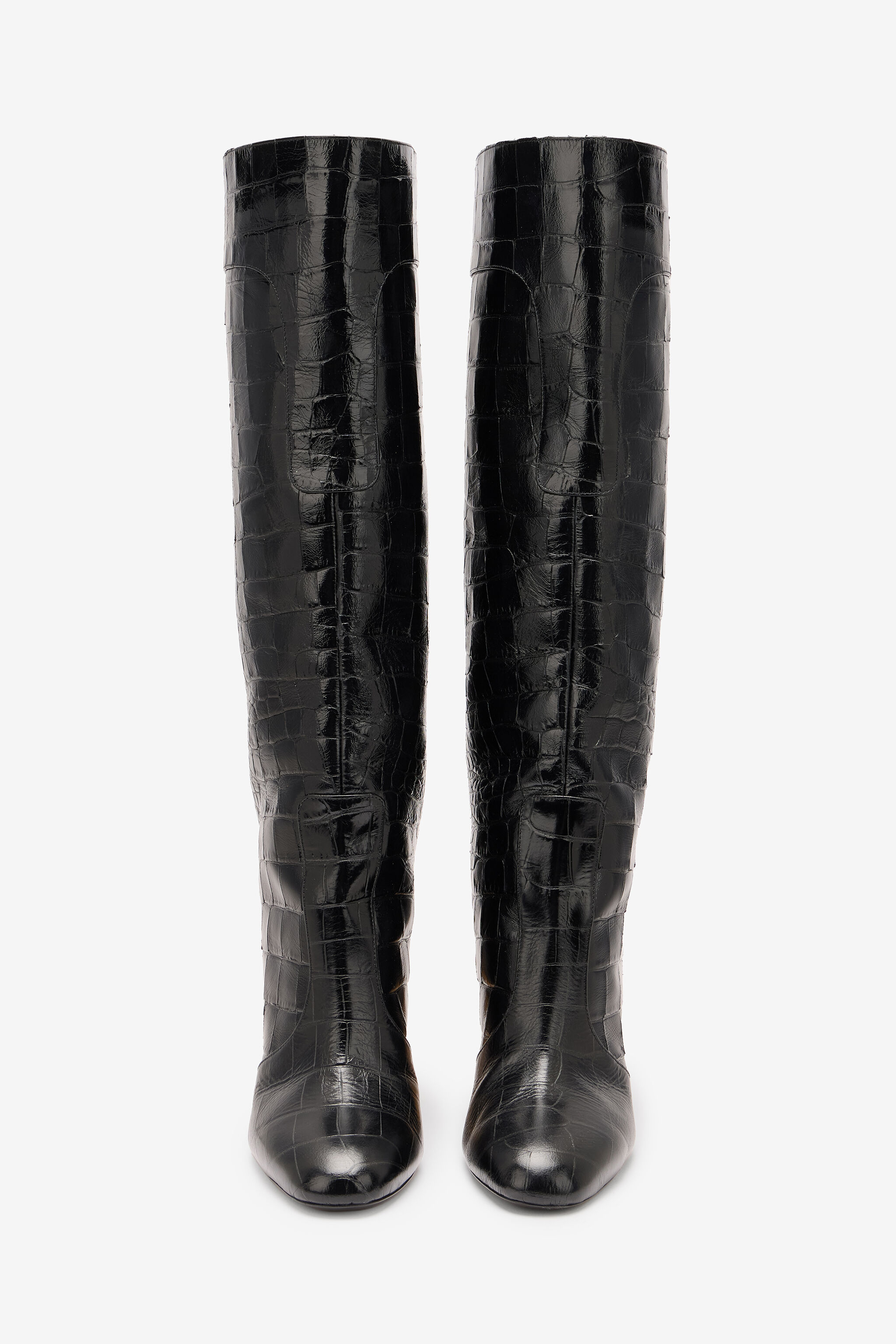 RC Embossed Crocodile Boots Negro VKS013-PZ579